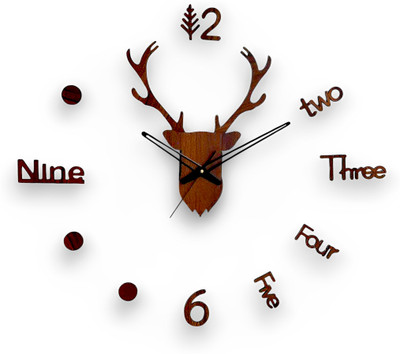 FASTQT Analog 60 cm X 60 cm Wall Clock(Brown, Without Glass, DIY Clocks)