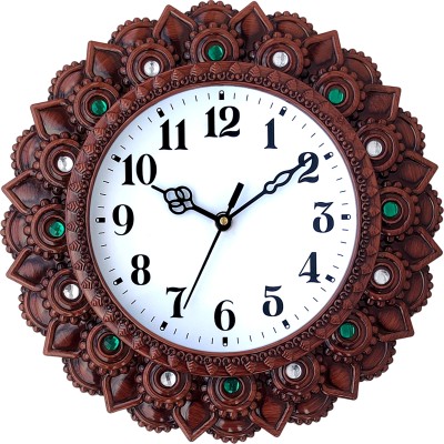 setu creation Analog 30 cm X 30 cm Wall Clock(Brown, With Glass, Standard)