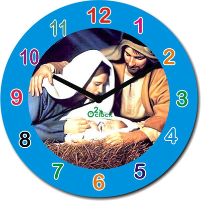2 O'Clock Analog 31 cm X 31 cm Wall Clock(Multicolor, Without Glass, Standard)
