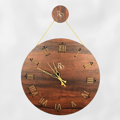 Regiis Opera Analog 40 cm X 40 cm Wall Clock(Brown, Without Glass, Station Clock)