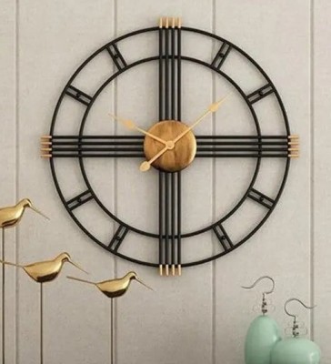 Dekor Worm Analog 60 cm X 60 cm Wall Clock(Black, Without Glass, Standard)