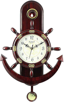 Analog Wall Clock(Maroon, With Glass)