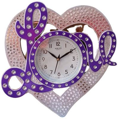 SHREE GANESH ENTERPRISES Analog 26 cm X 16 cm Wall Clock(Silver, With Glass, Standard)