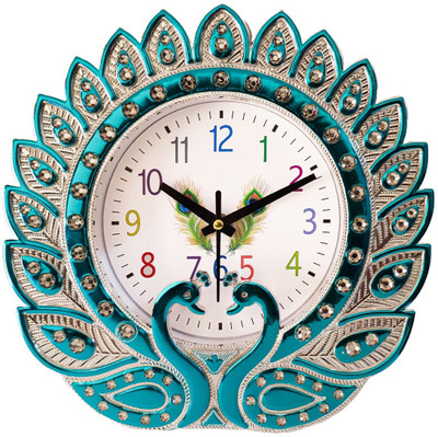 Nipa Enterprise Analog 25.4 cm X 25.4 cm Wall Clock(Green, Silver, With Glass, Standard)