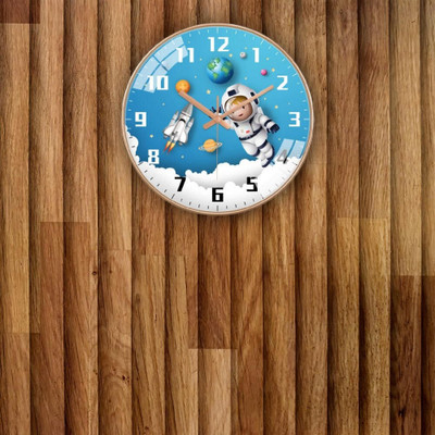 GINOYABROTHERS Analog 30 cm X 30 cm Wall Clock(Light Blue, With Glass, Standard)