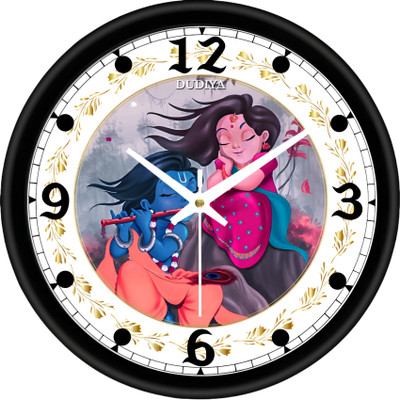 dudiya creation Analog 25 cm X 25 cm Wall Clock(Black, With Glass, Standard)