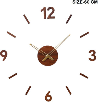 FASTQT Analog 70 cm X 70 cm Wall Clock(Brown, Without Glass, DIY Clocks)