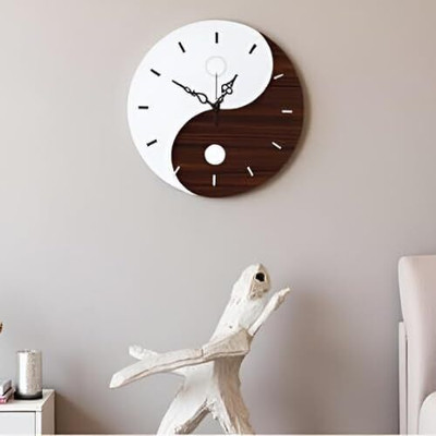 Gift With Smile Analog 38 cm X 38 cm Wall Clock(Brown, Without Glass, Standard)