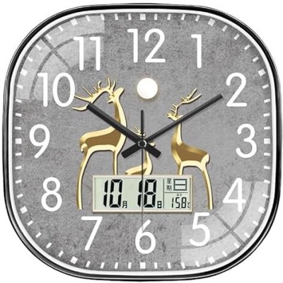 AshandRoh Analog-Digital 29.5 cm X 29.5 cm Wall Clock(Grey, With Glass, Standard)