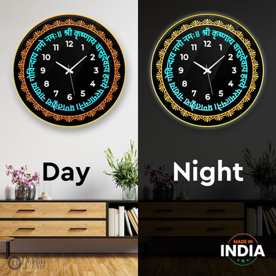 Divinity Decor Analog 40 cm X 40 cm Wall Clock(Black, With Glass, Standard)