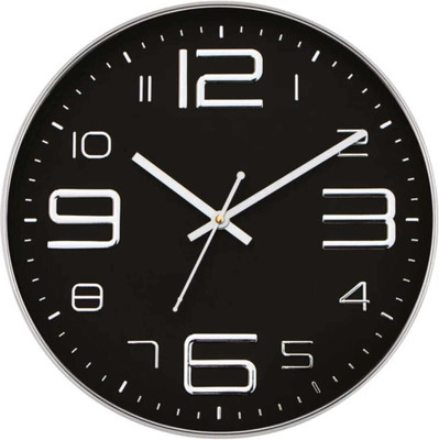 turgesh Analog 22 cm X 22 cm Wall Clock(Silver, With Glass, Standard)