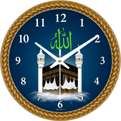 dudiya creation Analog 25 cm X 25 cm Wall Clock(Gold, With Glass, Standard)