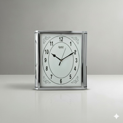 AJANTA Analog 26 cm X 28 cm Wall Clock(Silver, With Glass, Standard)