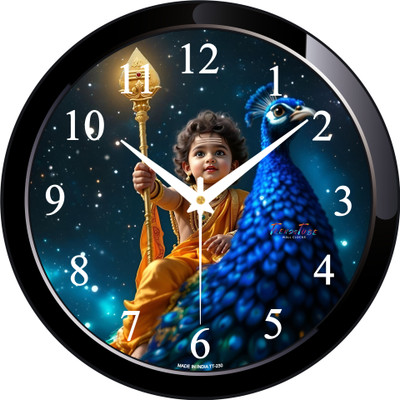 TrendsTube Analog 25 cm X 25 cm Wall Clock(Black, With Glass, Standard)
