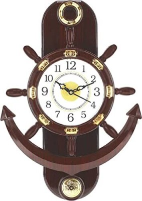 IRU Creation Analog 31 cm X 31 cm Wall Clock(Brown, With Glass, Standard)