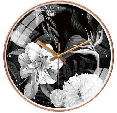 WHISKET Analog 30 cm X 30 cm Wall Clock(Black, White, With Glass, Standard)