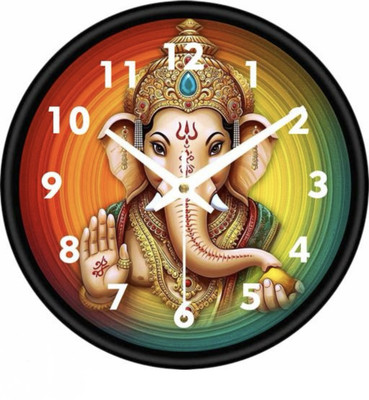 Kushu Analog 20 cm X 20 cm Wall Clock(Black, With Glass, Standard)