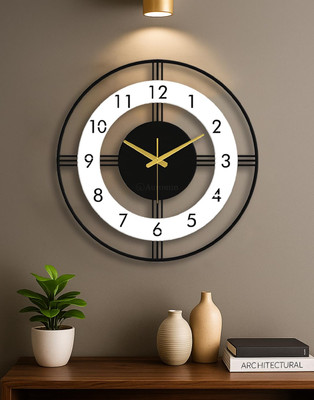 Auromin Analog 40 cm X 40 cm Wall Clock(White, Without Glass, Standard)