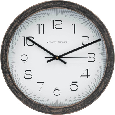 Spaces Unhooked Analog 31.5 cm X 31.5 cm Wall Clock(Black, With Glass, Standard)