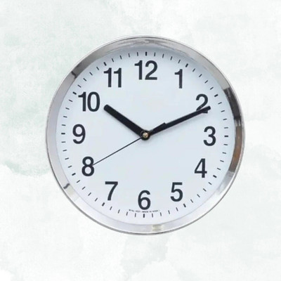 auwg Analog 20 cm X 20 cm Wall Clock(Silver, With Glass, Standard)