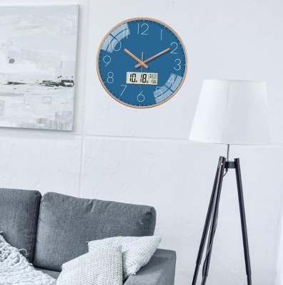 Star Work Analog 28.5 cm X 28.5 cm Wall Clock(Dark Blue, With Glass, Standard)