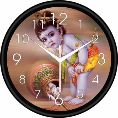 RAAVI Analog 10 cm X 16 cm Wall Clock(Multicolor, With Glass, Standard)