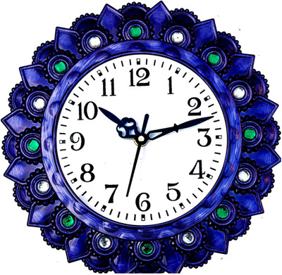 setu creation Analog 26 cm X 26 cm Wall Clock(Blue, With Glass, Standard)