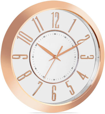 SS TRADER Analog 30 cm X 30 cm Wall Clock(Gold, With Glass, Standard)