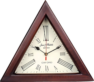 NT Trader Analog 40 cm X 40 cm Wall Clock(Brown, With Glass, Standard)
