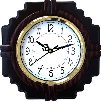 IRU Creation Analog 25 cm X 25 cm Wall Clock(Brown, With Glass, Standard)