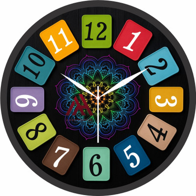 Aashish.Enterprises Analog 25 cm X 25 cm Wall Clock(Multicolor, With Glass, Standard)