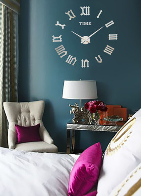 Shopper52 Analog 60 cm X 60 cm Wall Clock(Silver, Without Glass, DIY Clocks)