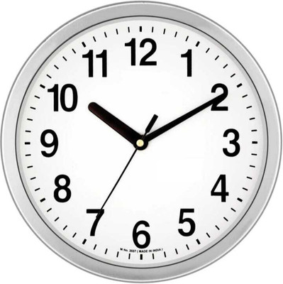 Gangaram creation Analog 21 cm X 21 cm Wall Clock(Silver, With Glass, Standard)