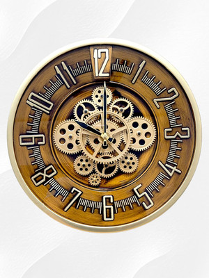 THEGREEKDECOR Analog 38 cm X 38 cm Wall Clock(Yellow, Without Glass, Standard)