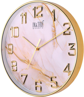 PZOZ Analog 25 cm X 17 cm Wall Clock(Dark Blue, With Glass, Standard)