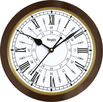 Royals Cart Analog 25 cm X 25 cm Wall Clock(White, With Glass, Standard)