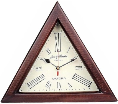 Husain Analog 30.48 cm X 30.48 cm Wall Clock(Brown, With Glass, Standard)