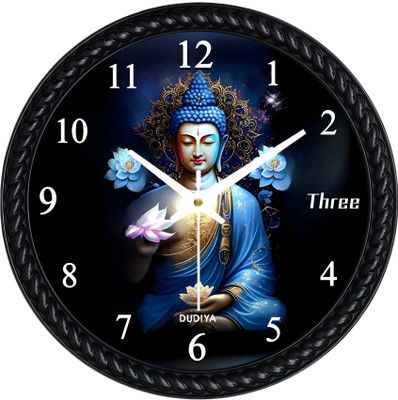 dudiya creation Analog 25 cm X 25 cm Wall Clock(Black, With Glass, Standard)