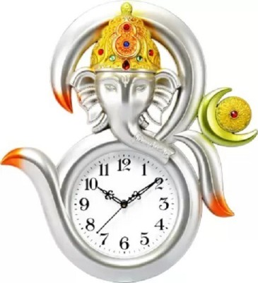 Kadio Analog 43 cm X 41 cm Wall Clock(Silver, With Glass, Standard)