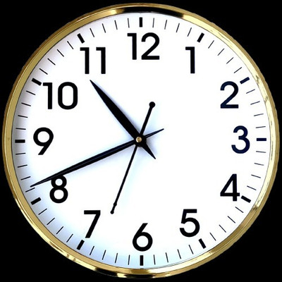 auwg Analog 26 cm X 26 cm Wall Clock(Gold, With Glass, Standard)