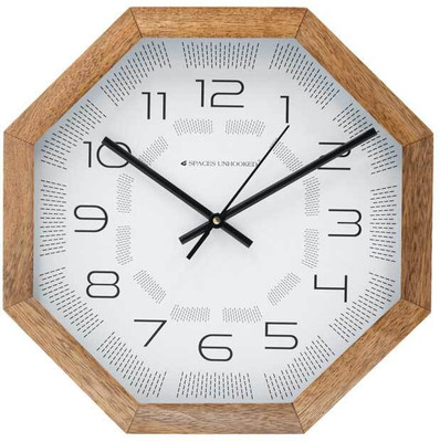 Spaces Unhooked Analog 31.5 cm X 31.5 cm Wall Clock(Brown, Without Glass, Standard)