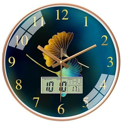 GRACIOUS MART Analog-Digital 29.5 cm X 29.5 cm Wall Clock(Blue, With Glass, Standard)