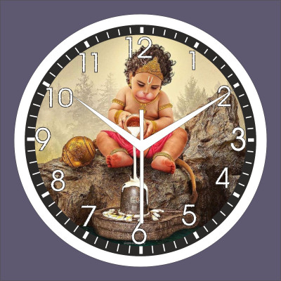 Raavi Creation Analog 10 cm X 16 cm Wall Clock(White, With Glass, Standard)