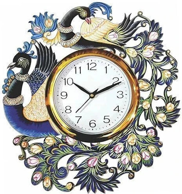 bur Analog 33.02 cm X 33.02 cm Wall Clock(Multicolor, With Glass, Standard)