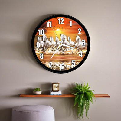 Lavish Creations Analog 28 cm X 28 cm Wall Clock(Black, With Glass, Standard)