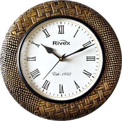 RIVEX Analog 30 cm X 30 cm Wall Clock(Brown, With Glass, Standard)