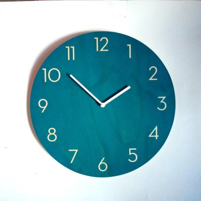 SWETVIBES Digital 20 cm X 20 cm Wall Clock(Light Green, Without Glass, Station Clock)