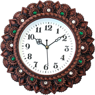 Gangaram creation Analog 26 cm X 26 cm Wall Clock(Light Blue, With Glass, Standard)