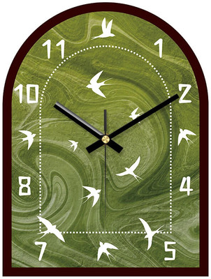 MT BROTHERS Analog 30 cm X 24 cm Wall Clock(Green, Without Glass, Standard)