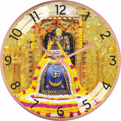 Nispruhay Analog 30 cm X 30 cm Wall Clock(Yellow, With Glass, Standard)